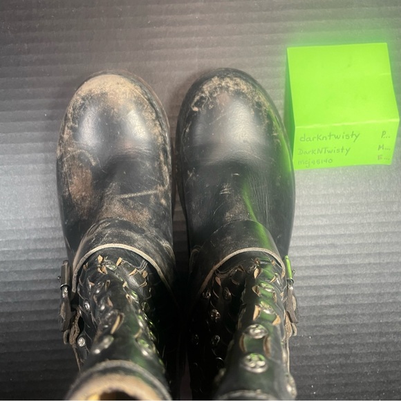 BNWOB Frye Distressed Studded Black Moto Short Boot 5.5M PRICE FIRM! NO OFFERS! - Picture 5 of 16